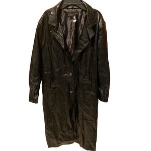 Know One Cares Vegan Leather Trench Coat in Black Large NWT